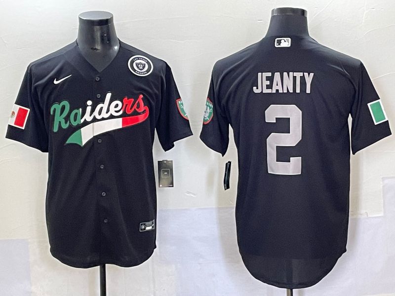 Men 2025 Oakland Raiders #2 Jeanty Black Joint Name Nike Limited NFL Jersey style 7037->->NFL Jersey